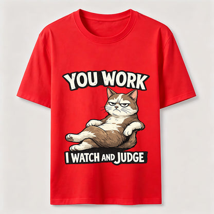 Judgmental Office Cat Humor T-Shirt