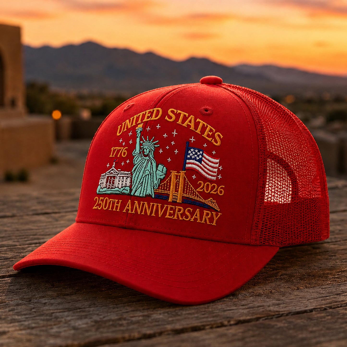 250th Anniversary USA Hat USA Patriotic Embroidered Trucker Hat HO82 902874
