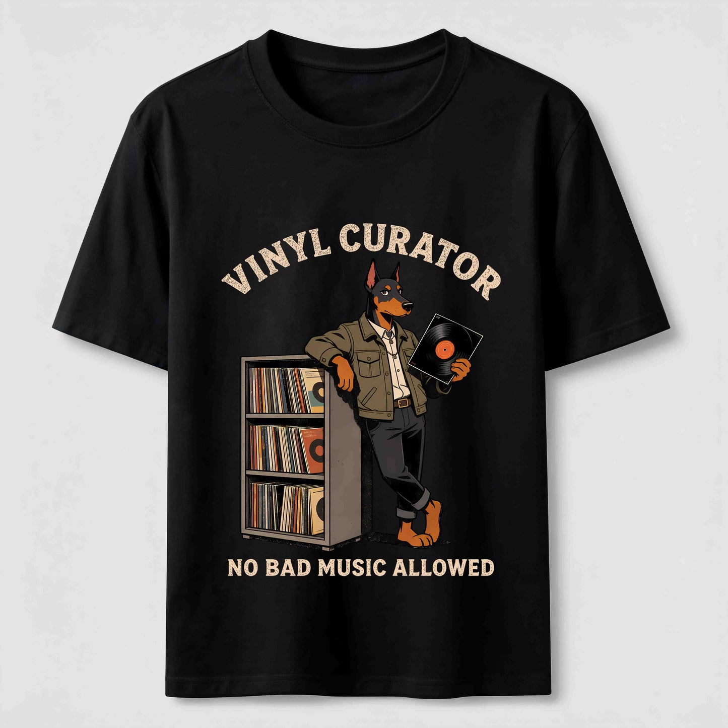 Classic Vinyl Dog Shirt Music & Pet Lover T-shirts