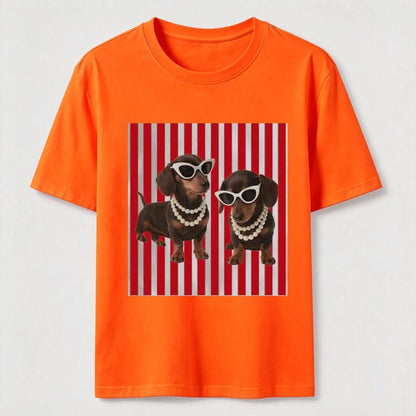 Cool Dachshund Stylish Wiener Dog Sunglasses Graphic Tee