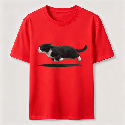 Flying Tuxedo Cat Graphic T-Shirt