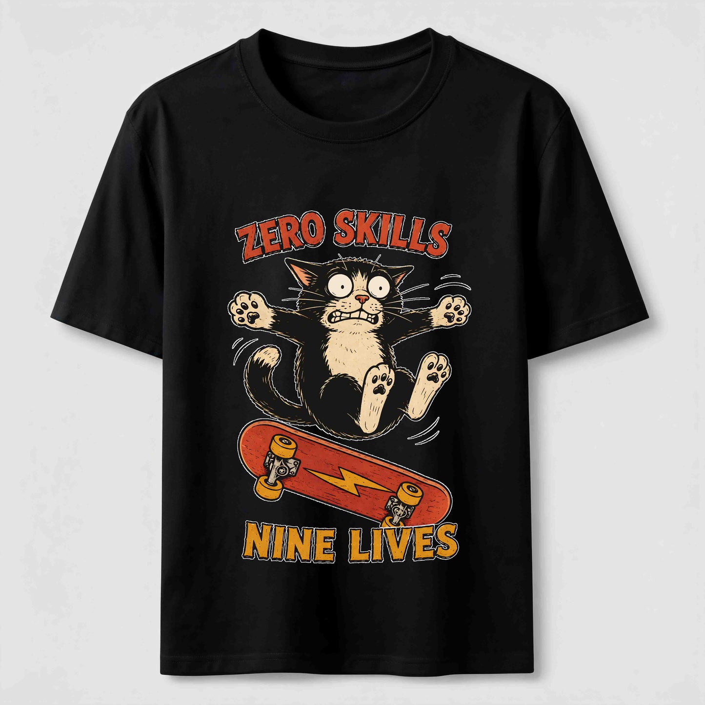 Clumsy Skateboard Cat T-Shirt