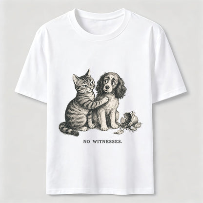 No Witnesses Cat And Dog Tee