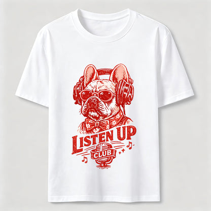 Listen Up Frenchie Music Tee