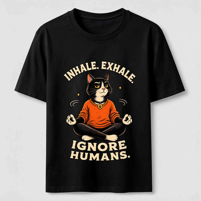 Zen Meditation Cat Humor T-Shirt