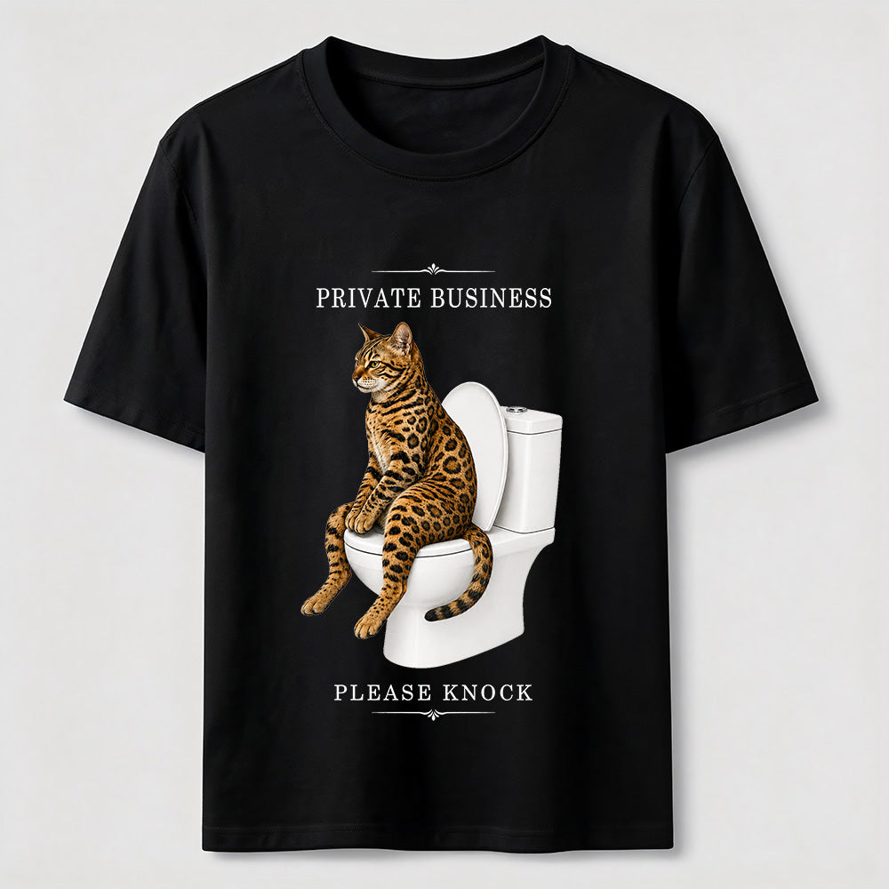 Private Business Cat Bathroom Tee