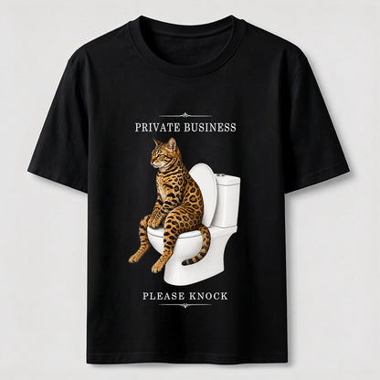 Private Business Cat Bathroom Tee