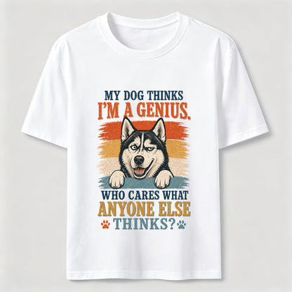 My Dog Thinks I'm A Genius Husky Tee