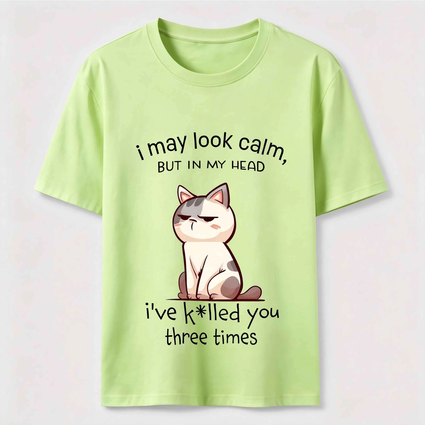Calm Face Chaotic Mind Cat T-Shirt