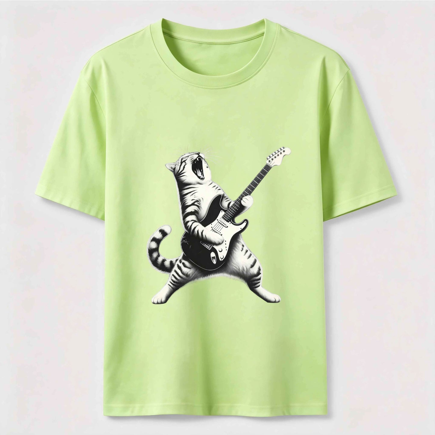 Rockstar Cat Vintage Guitar Streetwear Tee