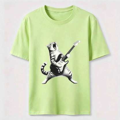 Rockstar Cat Vintage Guitar Streetwear Tee