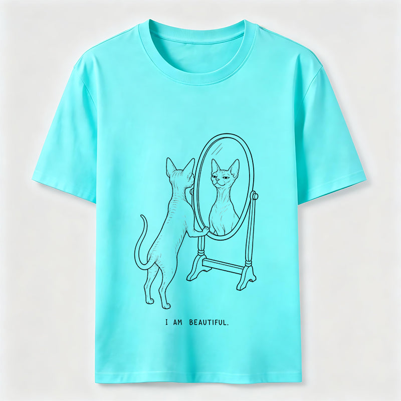 I Am Beautiful Cat Shirt Self Confident Cat Lover Graphic Tee