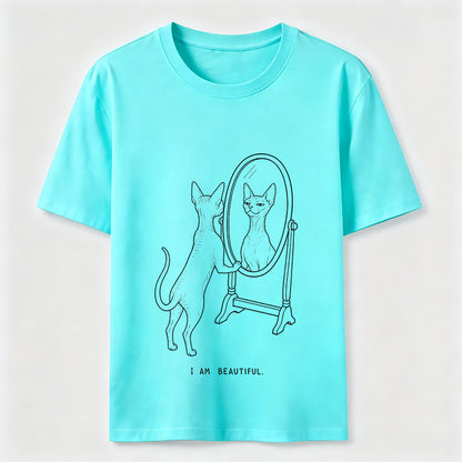 I Am Beautiful Cat Shirt Self Confident Cat Lover Graphic Tee