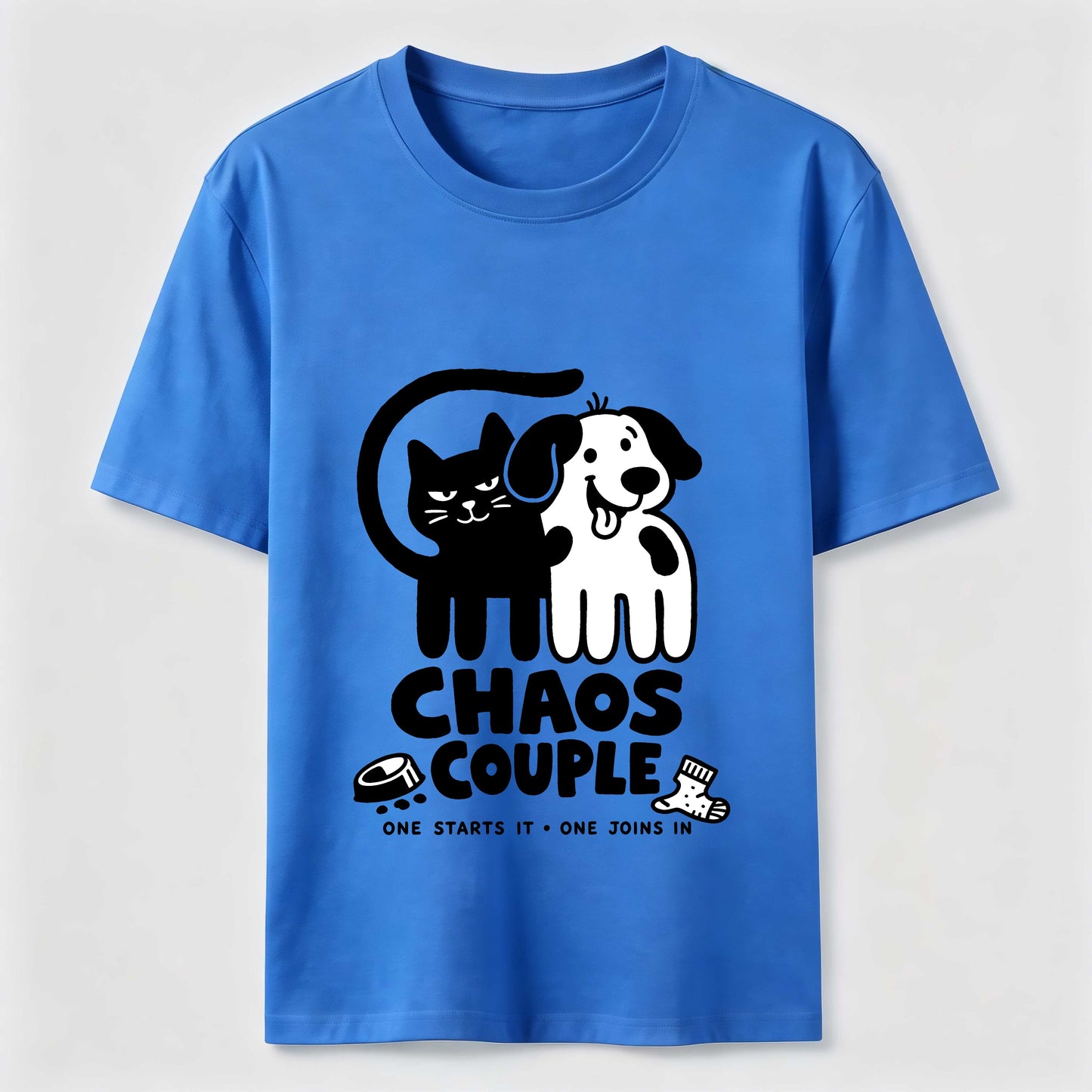 Chaos Couple Cat And Dog Tee