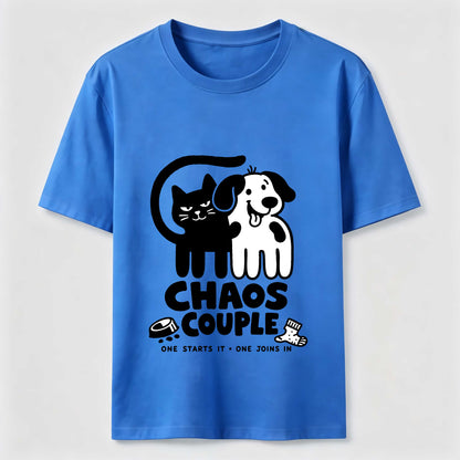 Chaos Couple Cat And Dog Tee