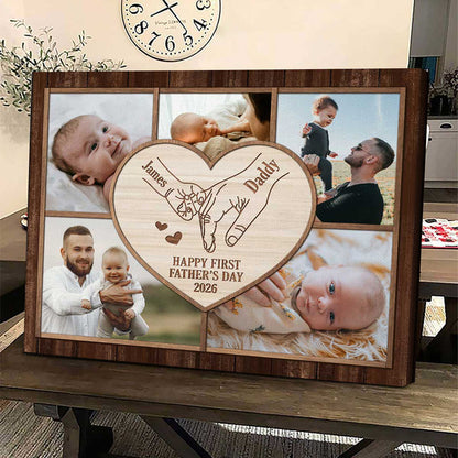 Personalized First Father's Day Photo Canvas for Dad with personalized design details for meaningful gifting image 6