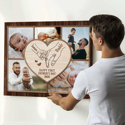 Personalized First Father's Day Photo Canvas for Dad with personalized design details for meaningful gifting image 7