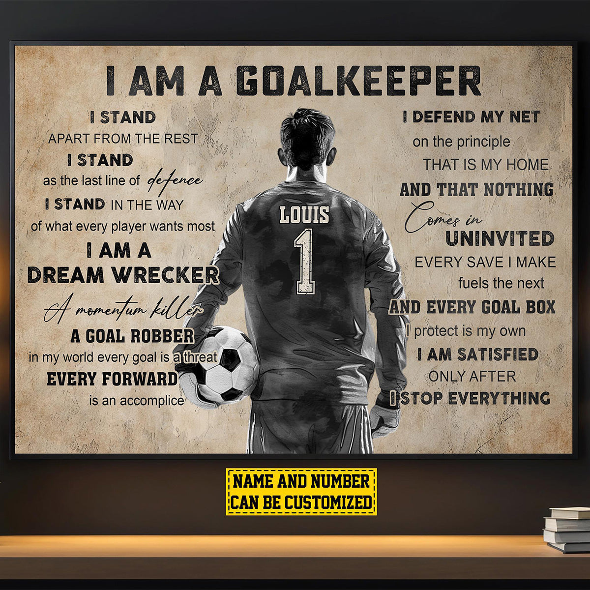 Personalized Soccer Goalkeeper Poster / Canvas - Gift For Soccer Lovers