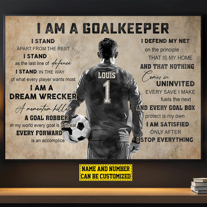Personalized Soccer Goalkeeper Poster / Canvas - Gift For Soccer Lovers