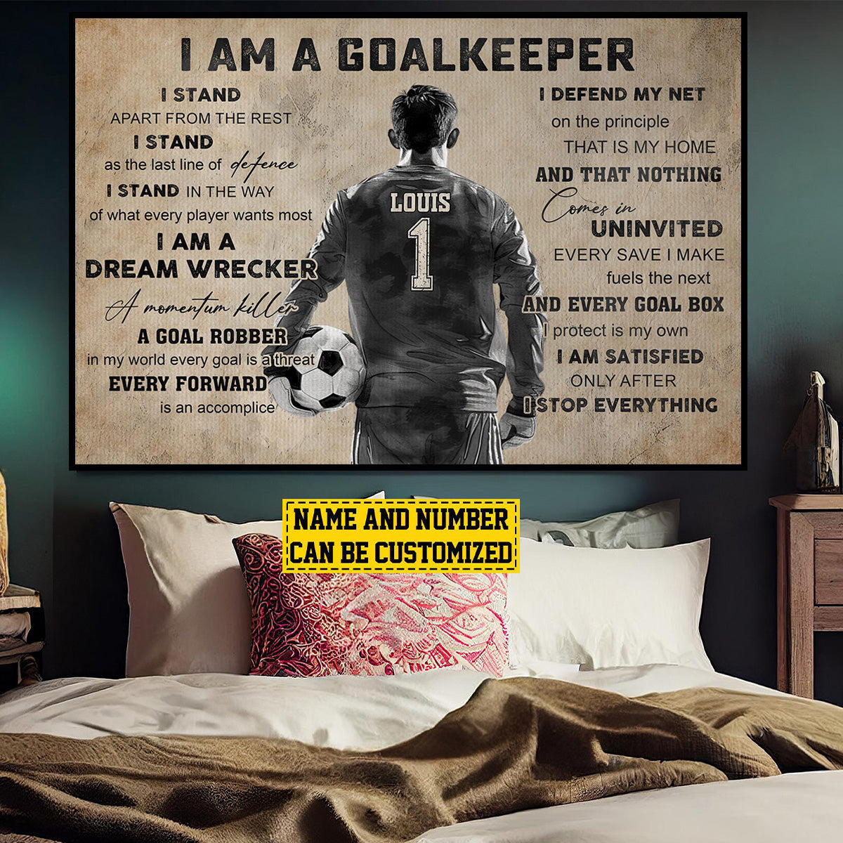 Personalized Soccer Goalkeeper Poster / Canvas - Gift For Soccer Lovers