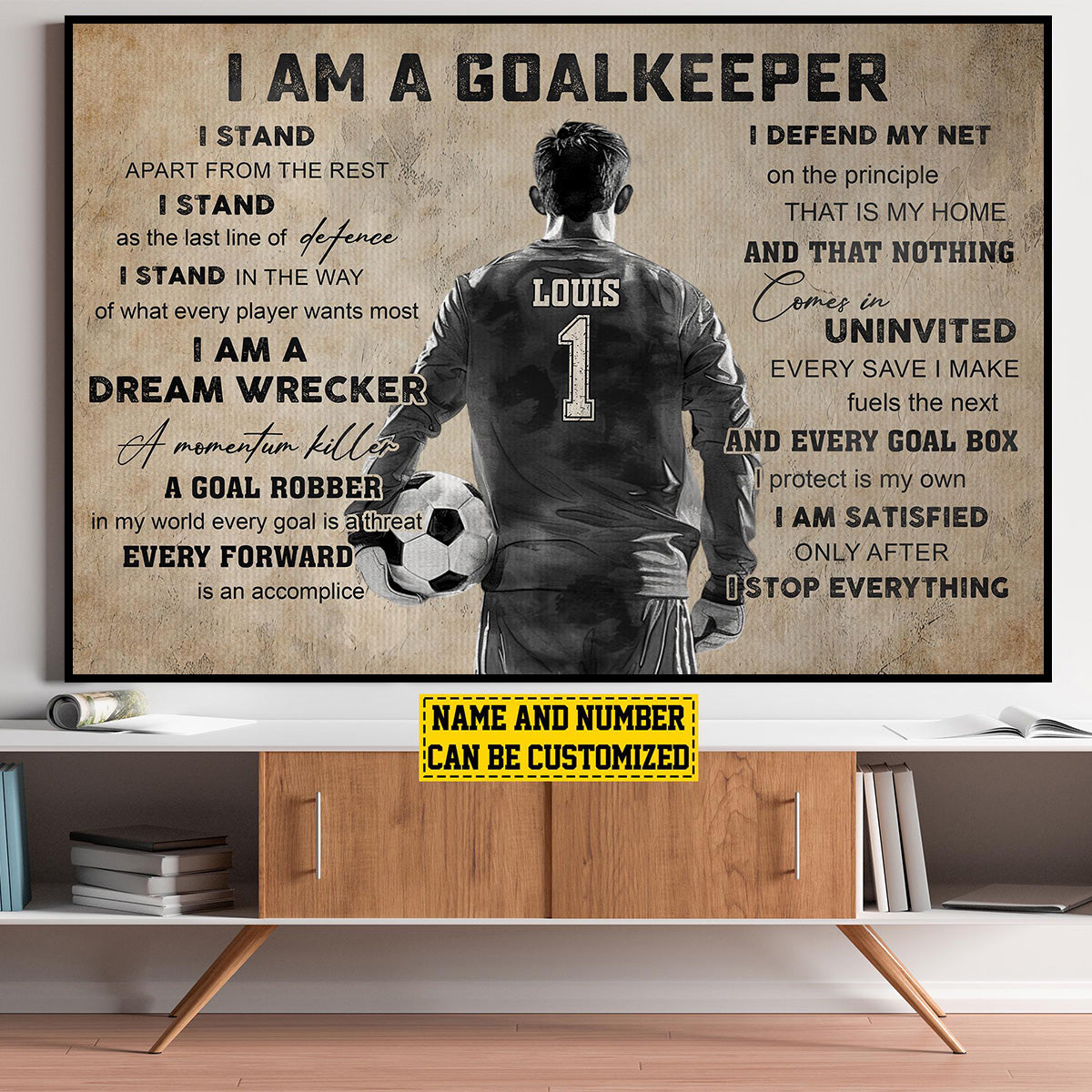 Personalized Soccer Goalkeeper Poster / Canvas - Gift For Soccer Lovers