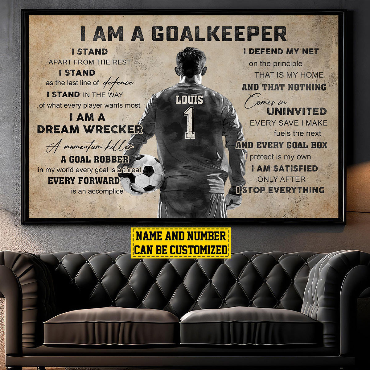 Personalized Soccer Goalkeeper Poster / Canvas - Gift For Soccer Lovers