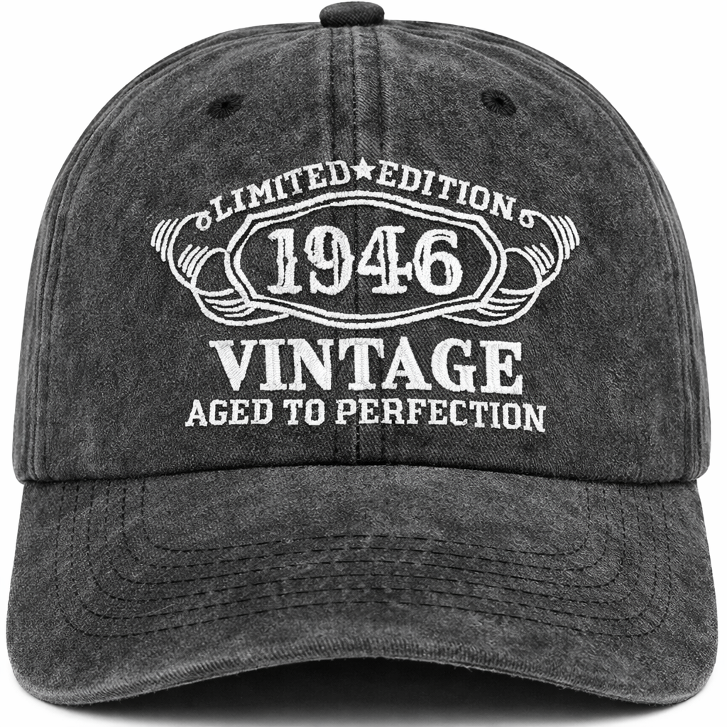 Limited Edition 80th Birthday Gifts for Men Women, Vintage 1946 Year Old Born In 1946 Cap Gifts Baseball Cap Hats for Him