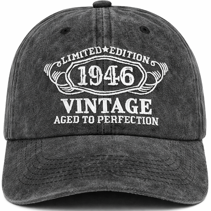 Limited Edition 80th Birthday Gifts for Men Women, Vintage 1946 Year Old Born In 1946 Cap Gifts Baseball Cap Hats for Him