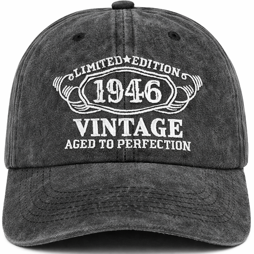 Limited Edition 80th Birthday Gifts for Men Women, Vintage 1946 Year Old Born In 1946 Cap Gifts Baseball Cap Hats for Him