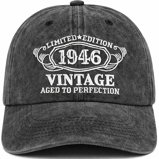 Limited Edition 80th Birthday Gifts for Men Women, Vintage 1946 Year Old Born In 1946 Cap Gifts Baseball Cap Hats for Him