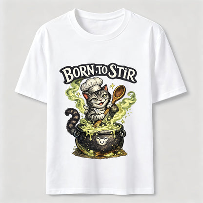 Mischievous Chef Cat Cauldron T-Shirt