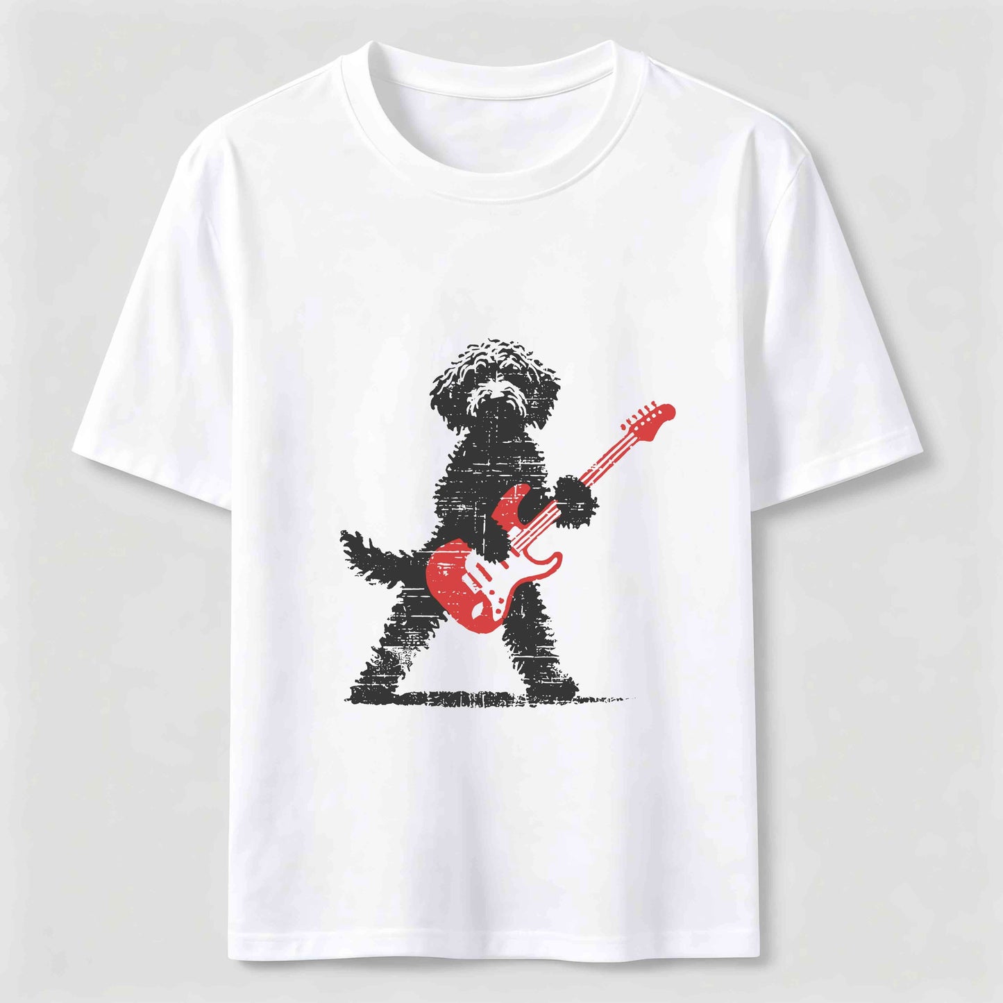 Funny Guitar Playing Puppy Graphic Tee