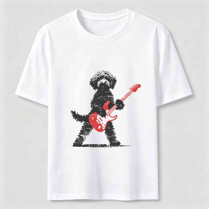 Funny Guitar Playing Puppy Graphic Tee