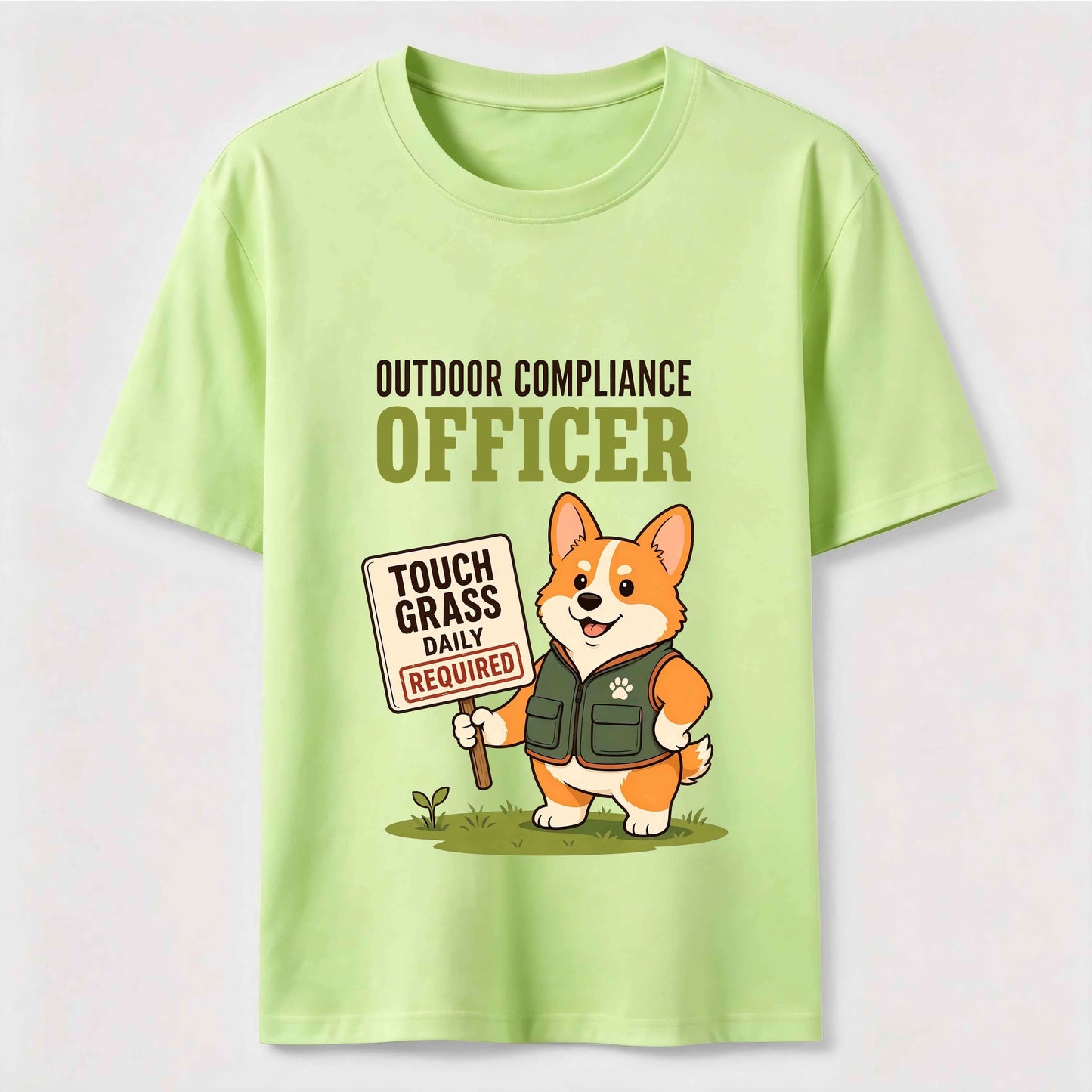 Outdoor Compliance Officer Funny Corgi T-Shirt