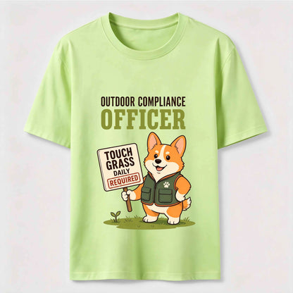 Outdoor Compliance Officer Funny Corgi T-Shirt