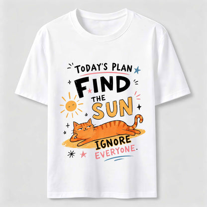 Sun-Seeking Orange Cat T-Shirt