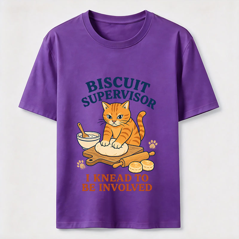 Biscuit Supervisor Funny Baking Cat T-Shirt