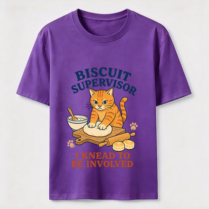 Biscuit Supervisor Funny Baking Cat T-Shirt