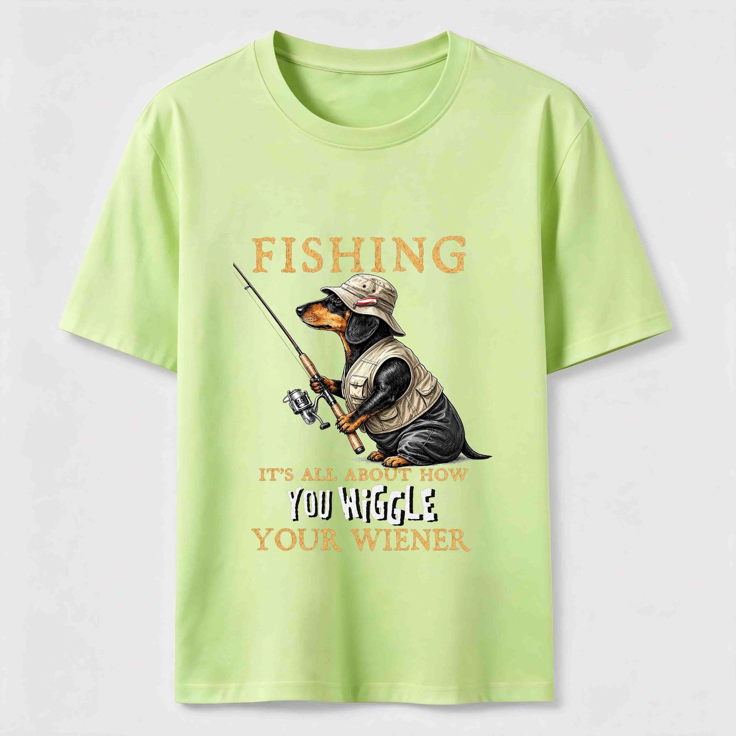Dachshund Fishing Club Outdoor Wiener Dog Graphic Tee