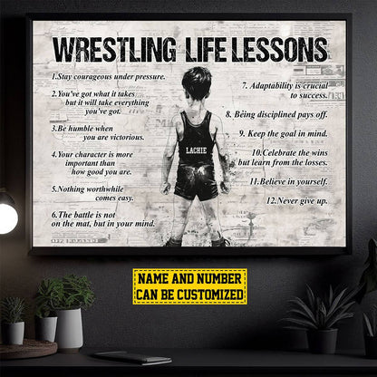 Personalized Wrestling Poster / Canvas - “Life Lessons” Wall Art for Boys & Girls