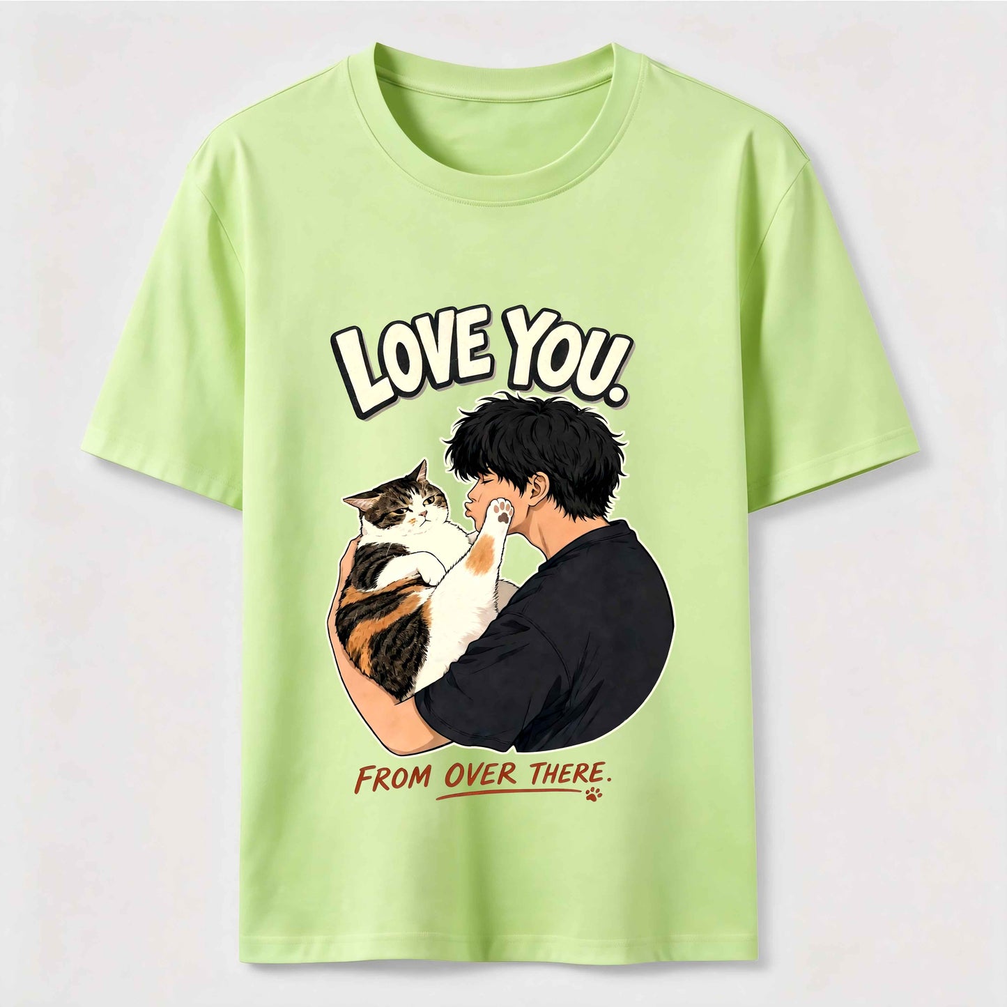 Love You From Over There Funny Cat T-Shirt