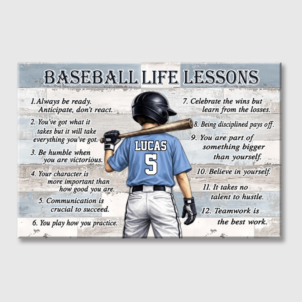 Personalized Baseball Life Lessons Poster / Canvas - Gift for Sports Families