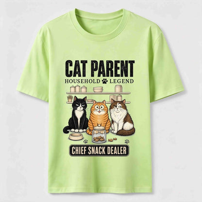 Multi Cat Parent Chief Snack Dealer Cute Cat Lover T-Shirt