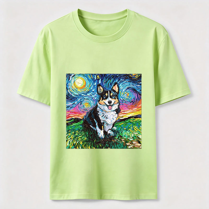 Van Gogh Inspired Corgi Starry Night