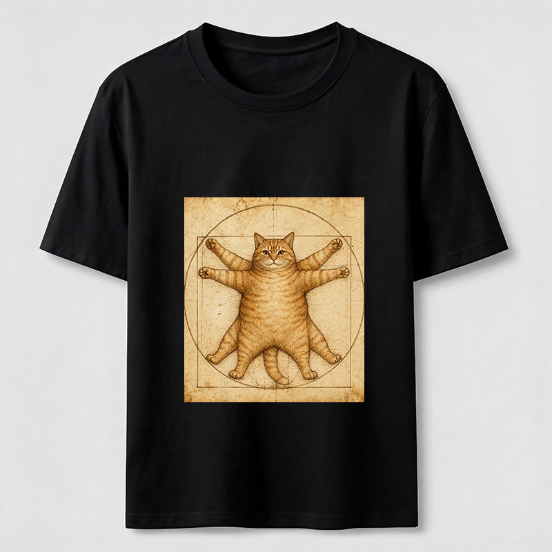 Da Vinci Manuscript Cat Art Graphic Tee