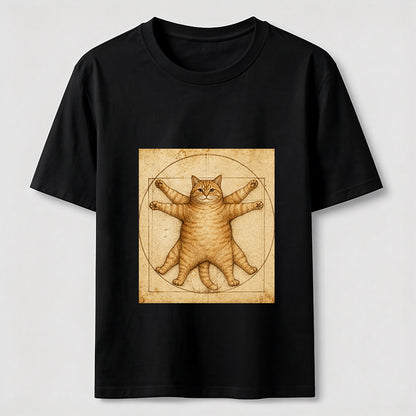 Da Vinci Manuscript Cat Art Graphic Tee
