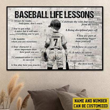 Baseball Life Lessons - Personalized Canvas / Poster for Kids