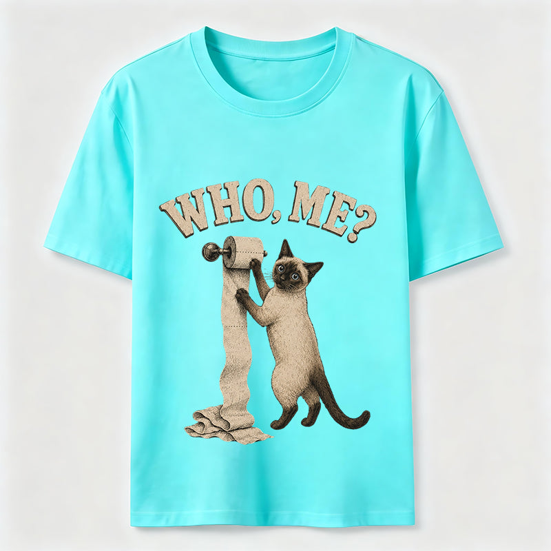 Who Me Toilet Paper Cat Tee