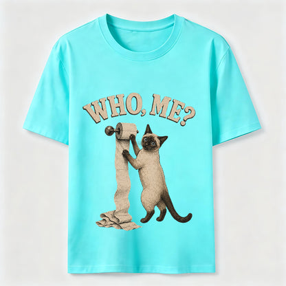 Who Me Toilet Paper Cat Tee