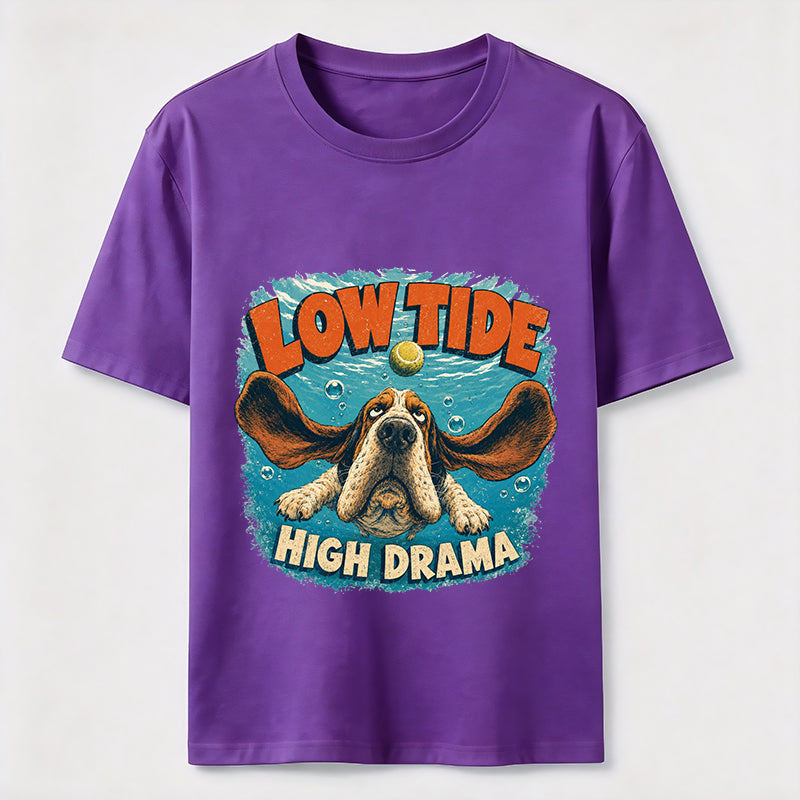Low Tide High Drama Basset Hound T-Shirt
